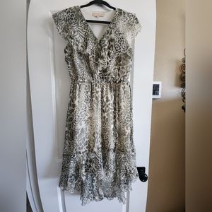 Animal print high low dress